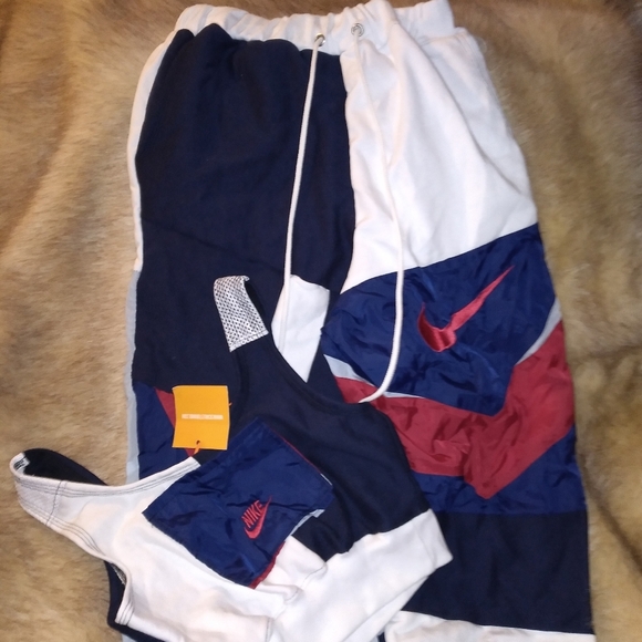 Handmade Scarlett Orange Air Jordan Nike Upcycled Jogger set top bottom set S/M - Picture 8 of 8
